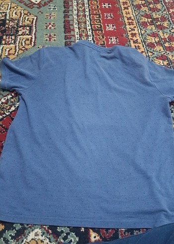 mavi polo yaka kısa kollu t-shirt - Görsel 2