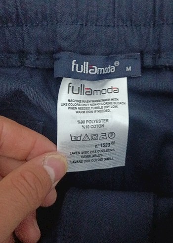 Kadın Lacivert Kemerli Rahat Kumaş Pantolon - Görsel 2