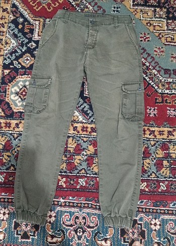 yeşil  Baskılı Erkek Pantolon Velcro Detaylı - Görsel 2