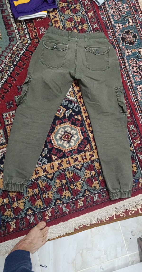 yeşil  Baskılı Erkek Pantolon Velcro Detaylı - Görsel 3