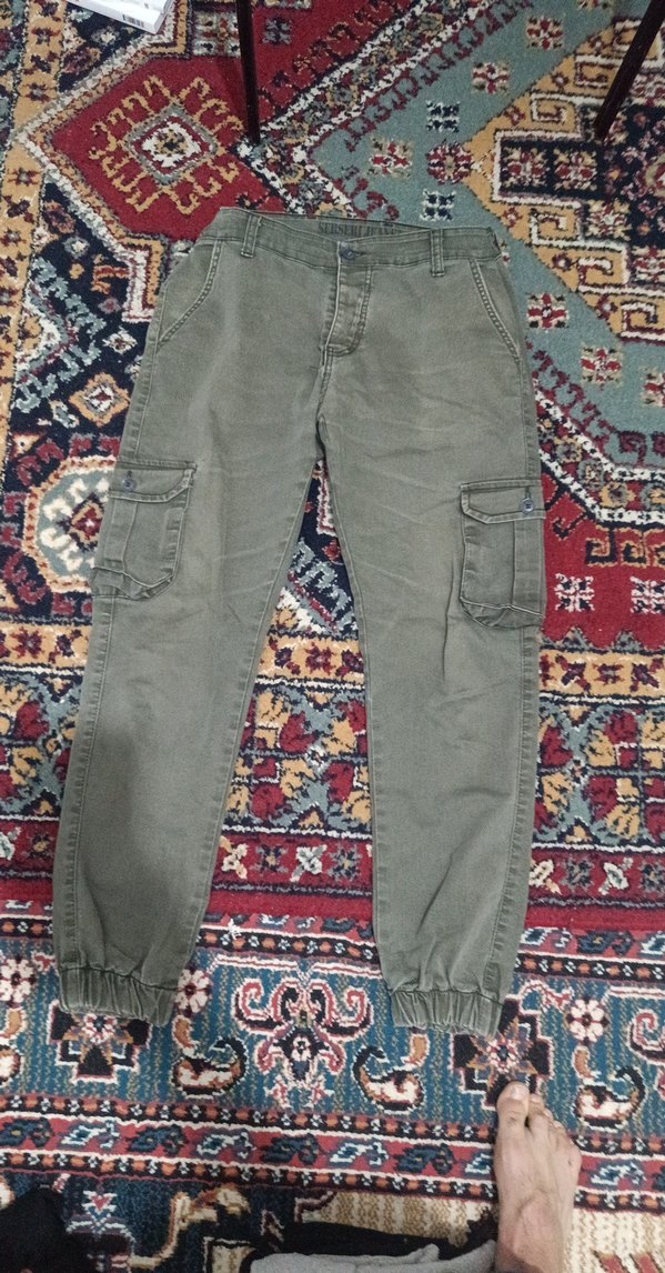 yeşil  Baskılı Erkek Pantolon Velcro Detaylı - Görsel 2