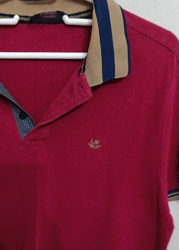 Koyu Kırmızı Düğmeli Erkek Polo Tişört - Görsel 2