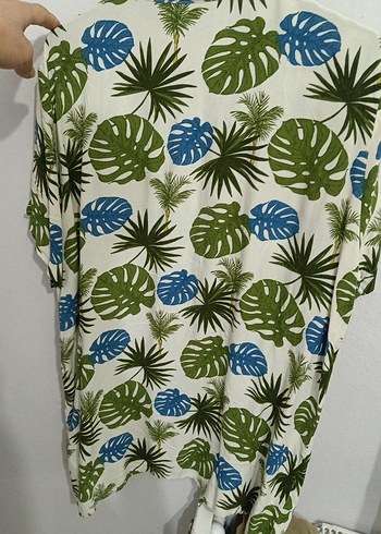 Yeşil Baskılı Kısa Kollu Erkek Gömlek - Görsel 3