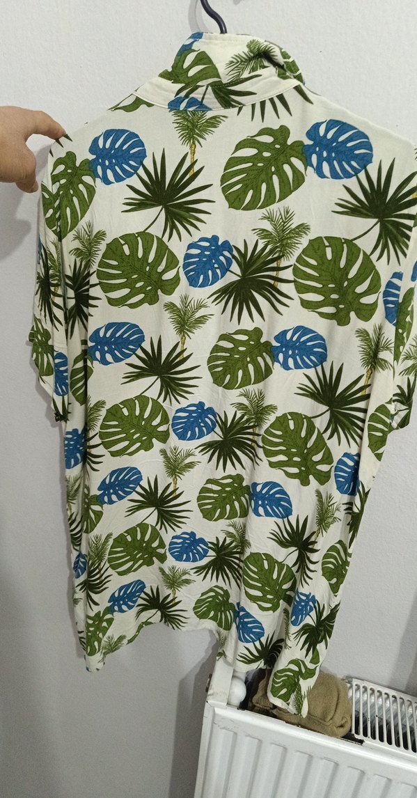 Yeşil Baskılı Kısa Kollu Erkek Gömlek - Görsel 3