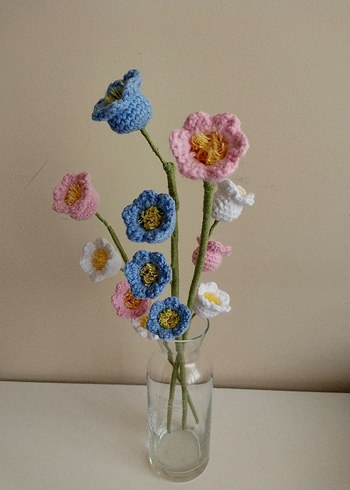 Pastel Renkli Örgü Çiçek - Görsel 2