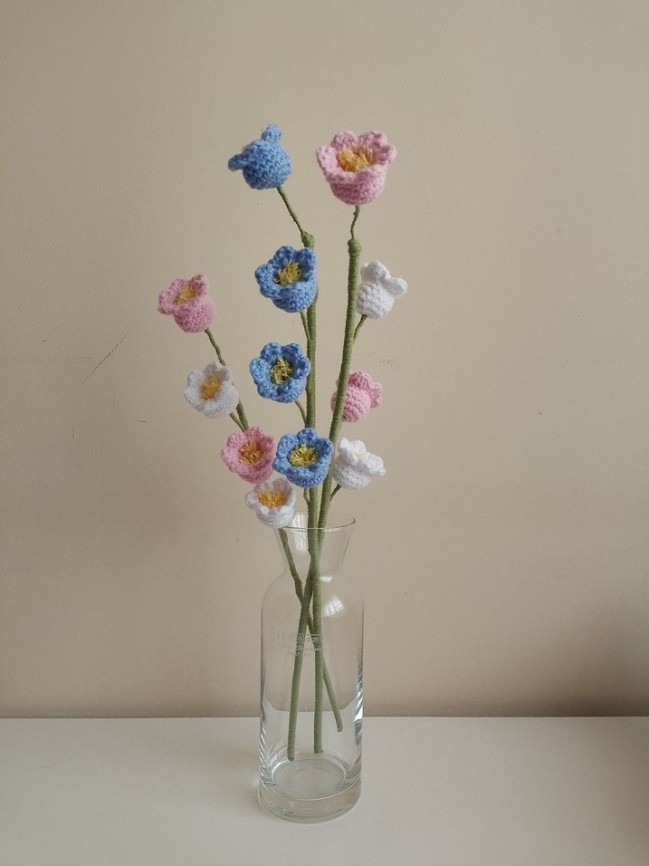 Pastel Renkli Örgü Çiçek - Görsel 3