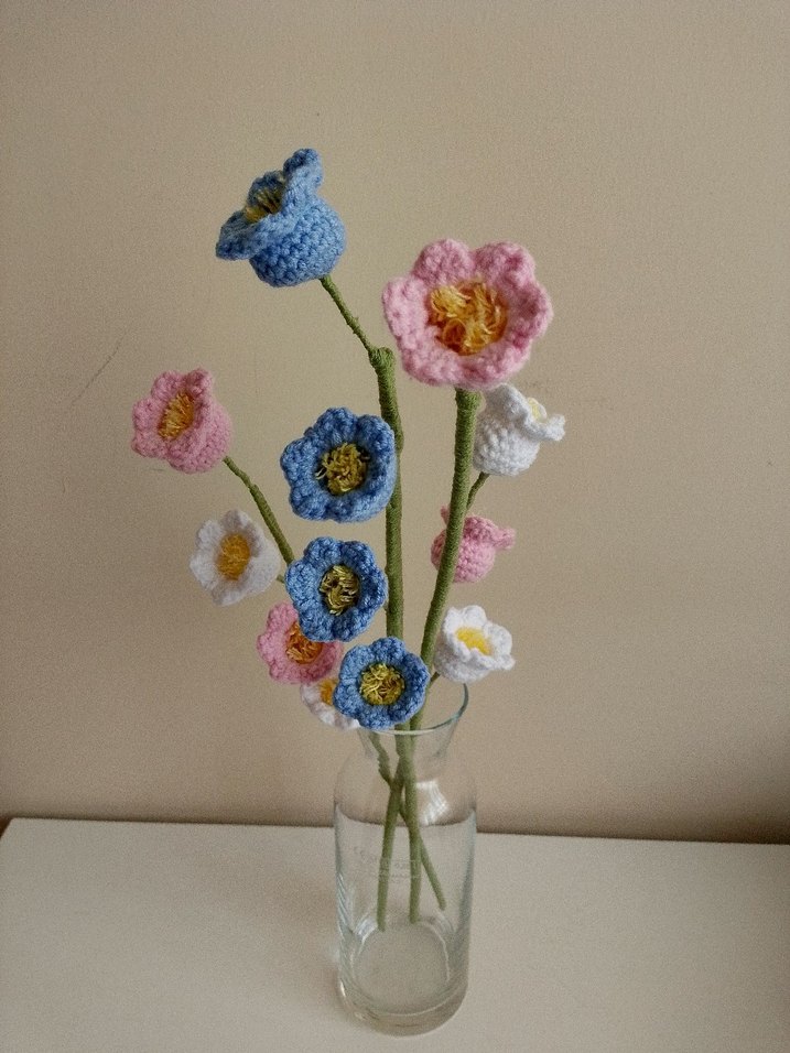 Pastel Renkli Örgü Çiçek - Görsel 2