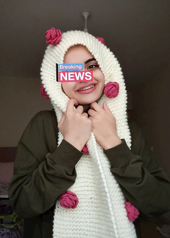 Pinterest güllü örgü atkı - Görsel 3