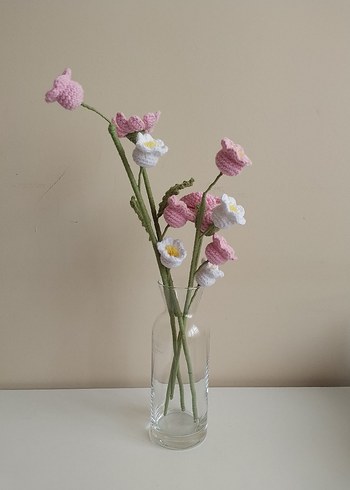 El Yapımı Pembe Örgü Çiçek Konsept. - Görsel 2