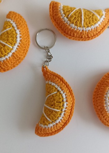 Örgü Turuncu Dilim Anahtarlık - Görsel 2