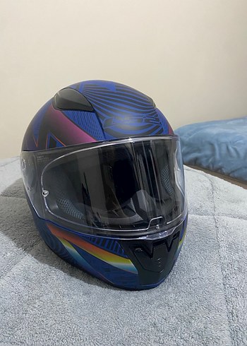 Ls2 kasak Kilitli Kask, Mavi Baskılı, indirim yapılır - Görsel 2