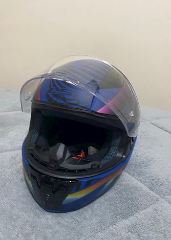 Ls2 kasak Kilitli Kask, Mavi Baskılı, indirim yapılır - Görsel 4