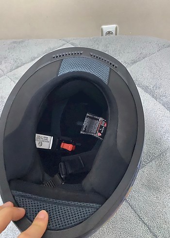 Ls2 kasak Kilitli Kask, Mavi Baskılı, indirim yapılır - Görsel 5