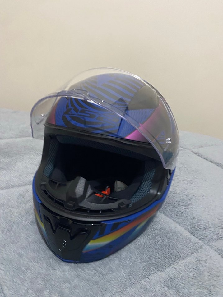 Ls2 kasak Kilitli Kask, Mavi Baskılı, indirim yapılır - Görsel 4