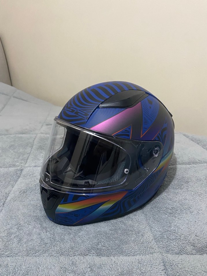 Ls2 kasak Kilitli Kask, Mavi Baskılı, indirim yapılır - Görsel 3