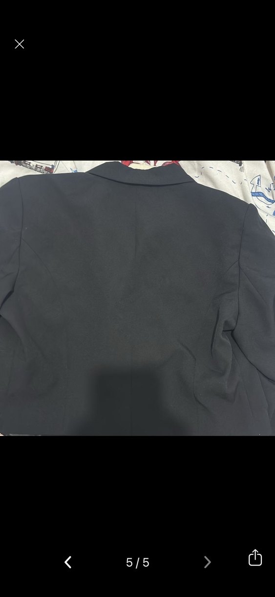 Düğmeli Siyah Mini Kadın Blazer Ceket - Görsel 3