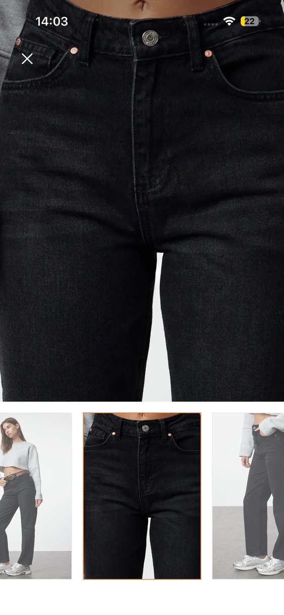 Gri Midi Kadın Regular Fit Denim Pantolon - Görsel 2