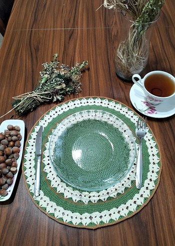 Yeşil krem Nakışlı Bohem Supla - Görsel 3