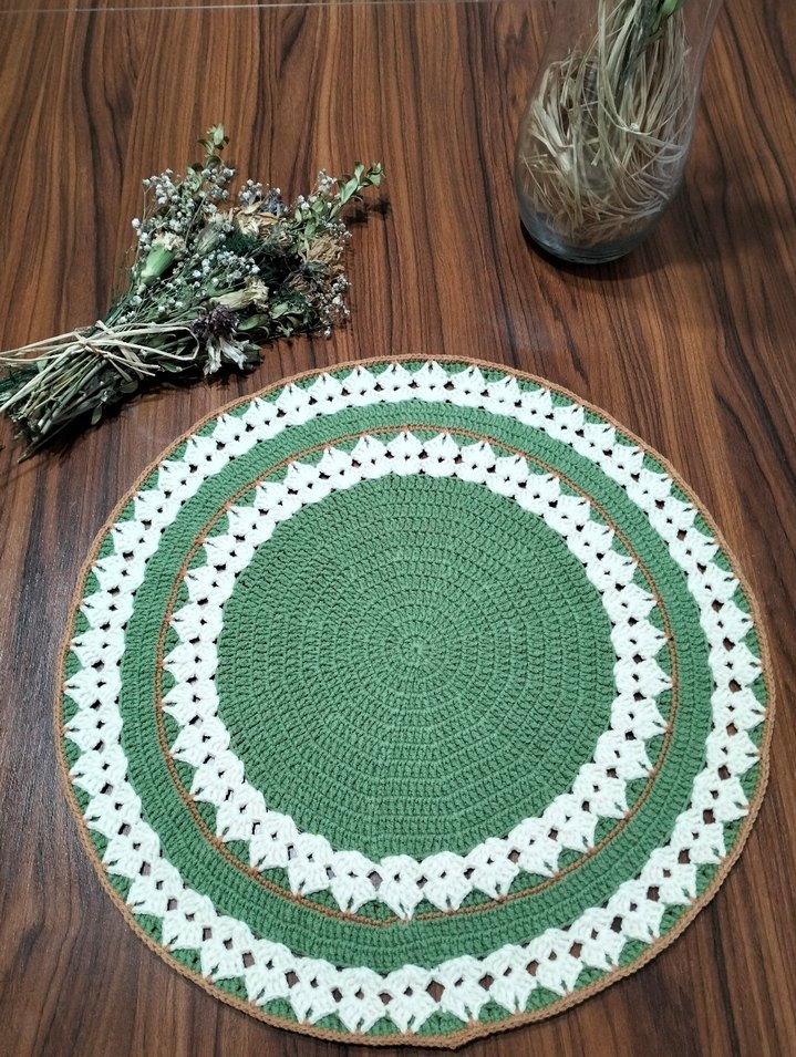 Yeşil krem Nakışlı Bohem Supla - Görsel 4