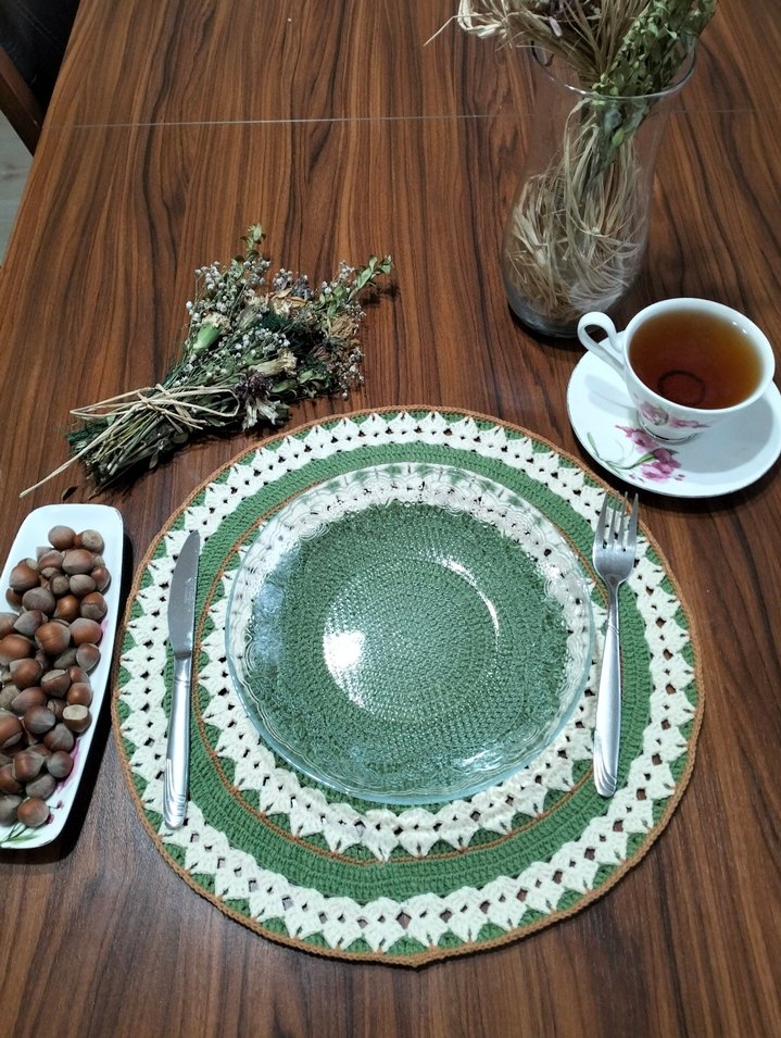 Yeşil krem Nakışlı Bohem Supla - Görsel 3