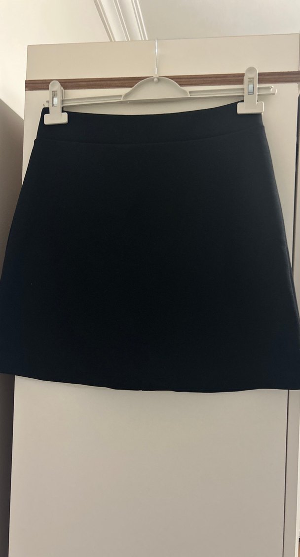 Siyah Örme Mini Etek - Görsel 2