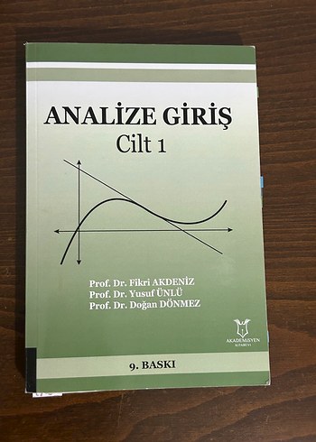 Analize Giriş Cilt 1 - Akademisyen Yayınları
