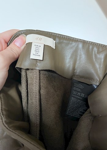 34 Beden kahverengi Renk H&M premium koleksiyonu flare tayt