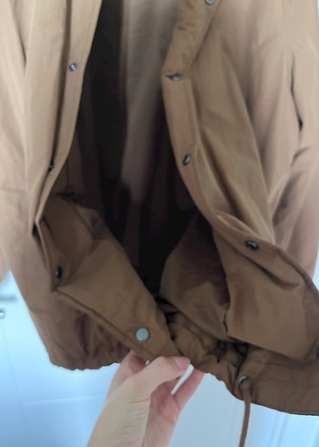 Zara kahverengi oversize mont/ceket - Görsel 3