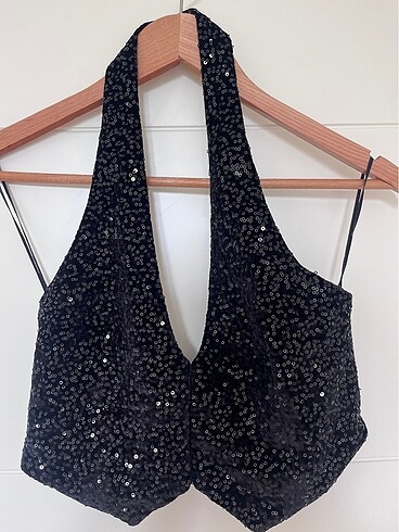 Zara Payet/taş detaylı Crop top seti (Zara/bershka)