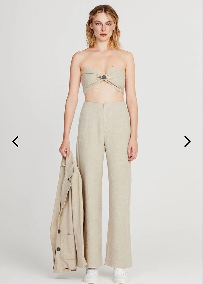 Keten ceket büstiyer takım - Görsel 2