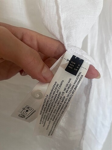 s Beden beyaz Renk Massimo Dutti keten gömlek