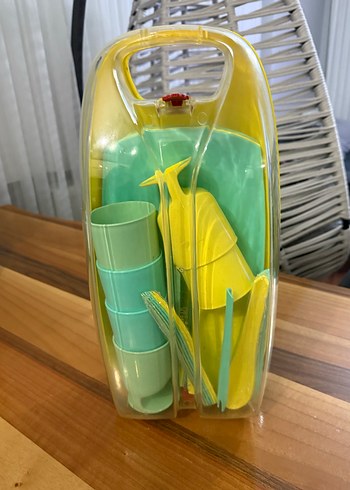  Beden sarı Renk Sarı ve Mavi Plastik Mutfak Seti