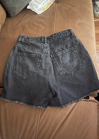 Gri Mini Denim Şort - Görsel 2