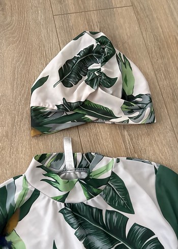 Bohem Tarzı Uzun Yeşil Desenli Haşema - Görsel 3