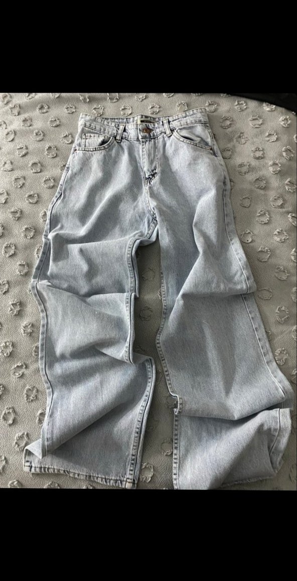 Kadın Mavi Baskılı Kot Pantolon - Görsel 2