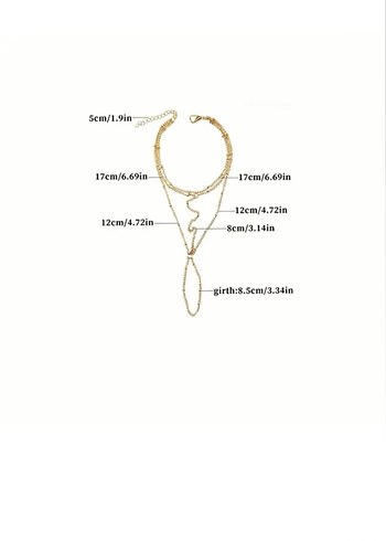 Zincir Detaylı Altın Renk Kadın Şahmeran - Görsel 2