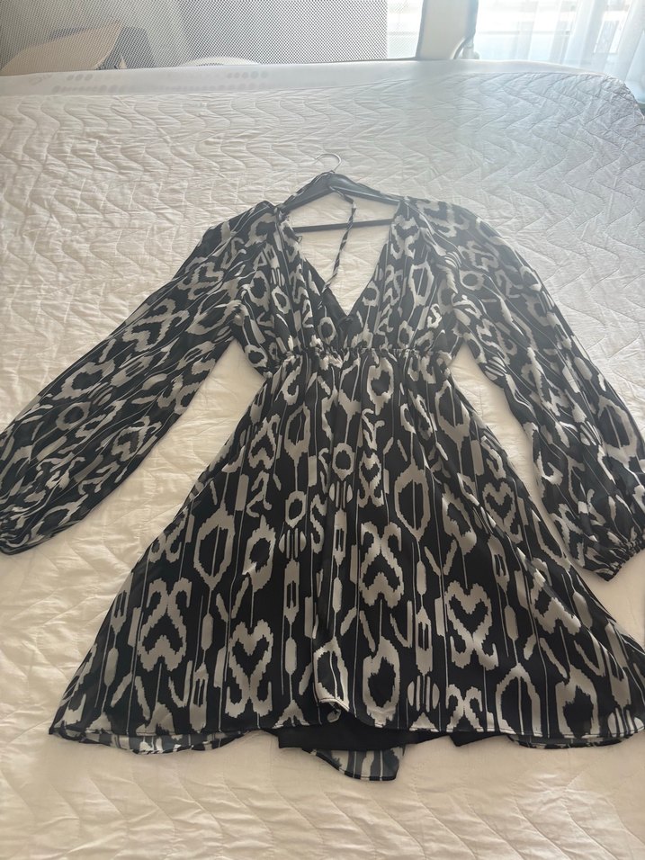 Uzun Kollu Bohem Yılan Desenli Tulum - Görsel 3