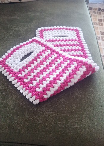 Pembe Örgü Banyo lifi - Görsel 2