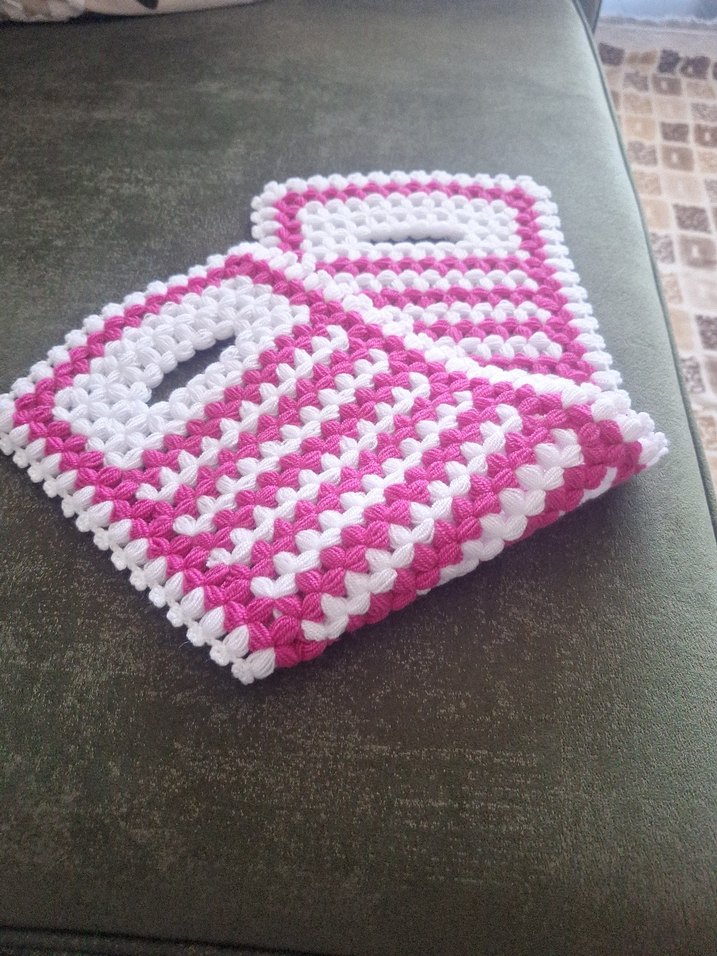 Pembe Örgü Banyo lifi - Görsel 2