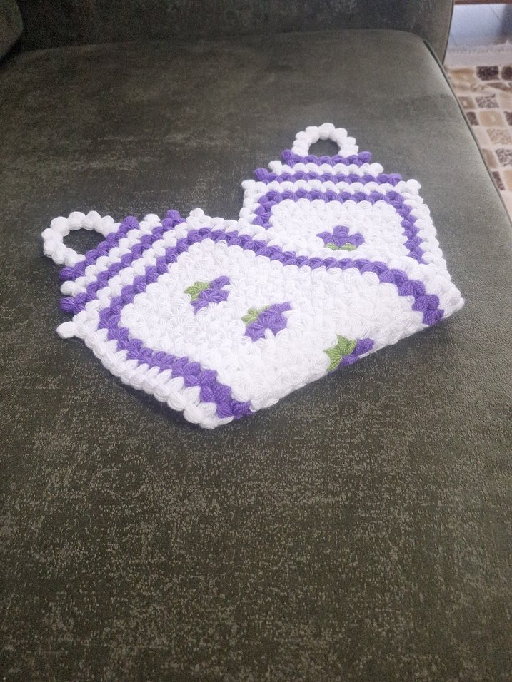 Mor ve Beyaz Banyo lifi - Görsel 2