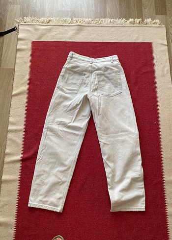 Zara Ekru Kadın Kot Pantolon