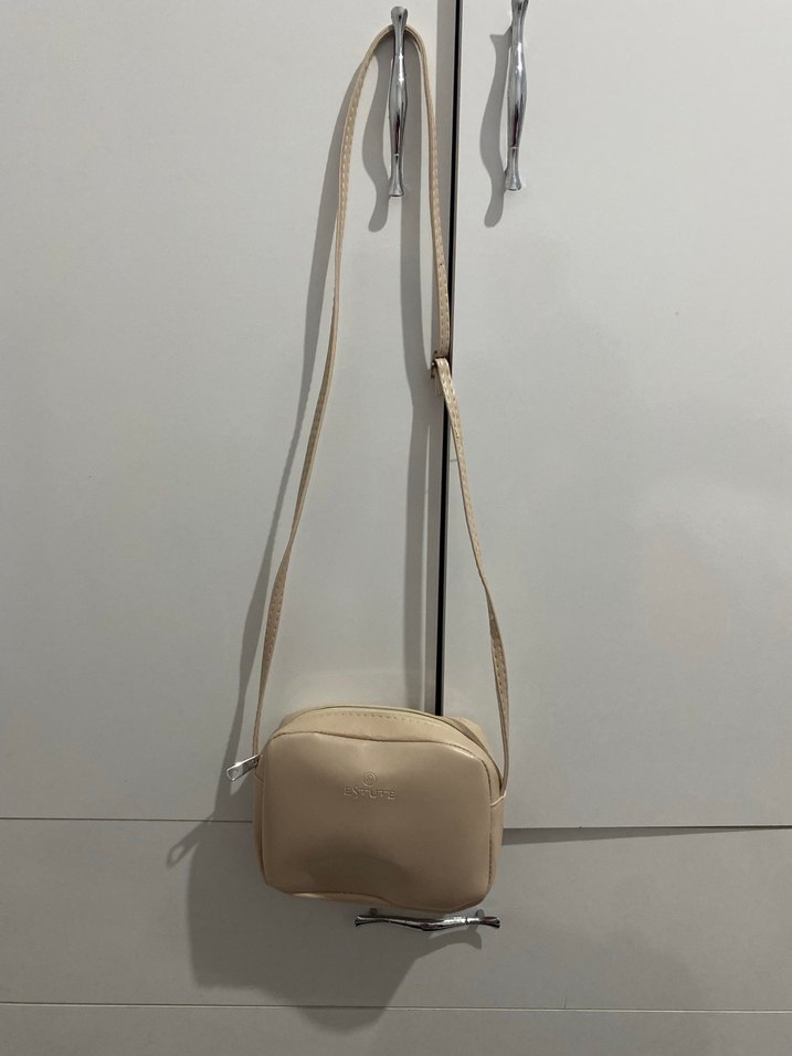 Bej Deri Kadın Çapraz Çanta - Görsel 2