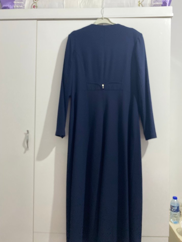 Kadın Lacivert Uzun Düğmeli Kaban - Görsel 2