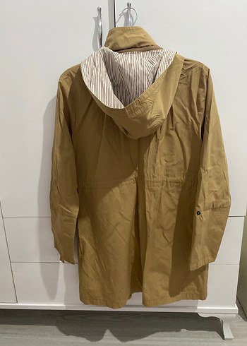 Bej Midi Kadın Düğmeli Ve Fermuarlı Ceket - Görsel 3