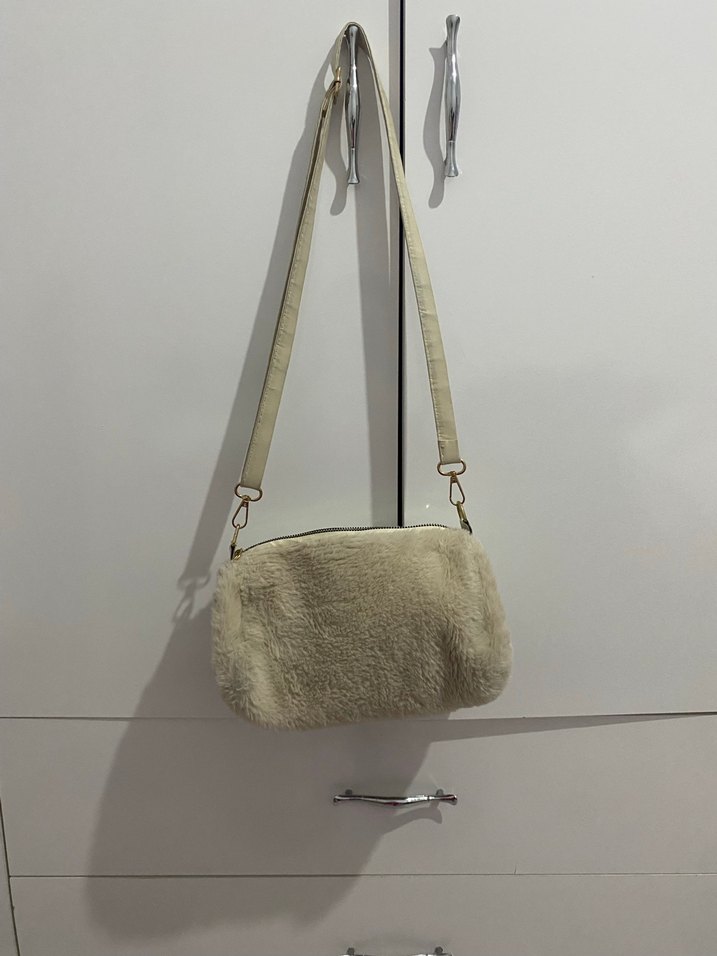Bej Peluş Kadın Çanta - Görsel 2