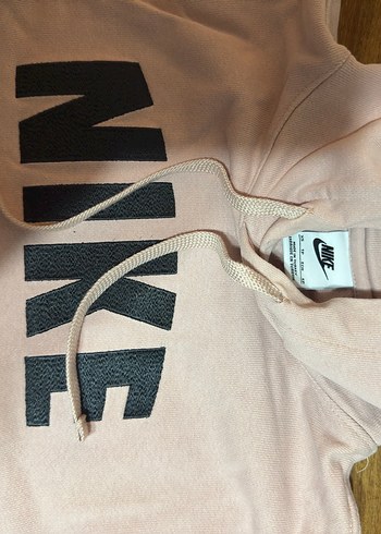 xs Beden Pembe Kapüşonlu Baskılı Kadın Sweatshirt