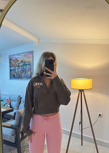 Nike Gri Yüksek Yakalı Fermuarlı Sweatshirt