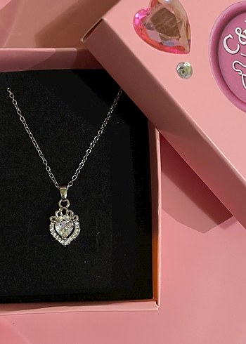 Taş Detaylı Silver Prenses Kolye