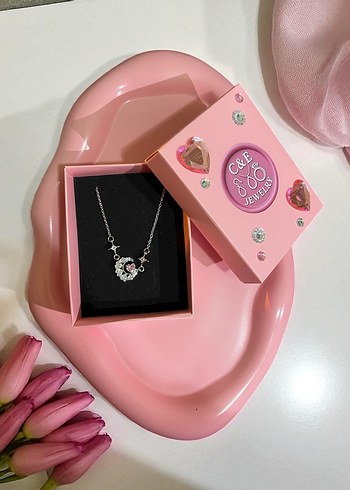 swarovski Pembe Taşlı Pinterest Kolye