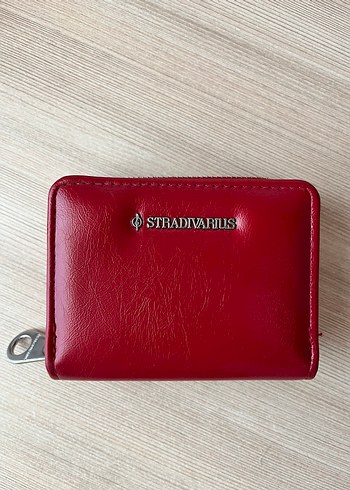 Stradivarius Kırmızı Deri Fermuarlı Kadın Cüzdan